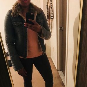 Abercrombie & Fitch Fur Lined Jean Jacket
